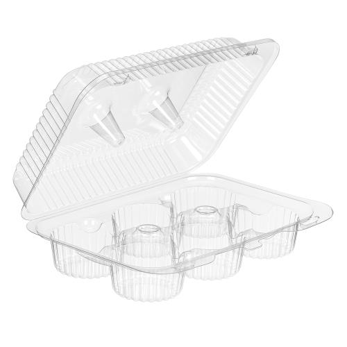 MUFFIN/CUPCAKE HINGED TRAY PET CLEAR