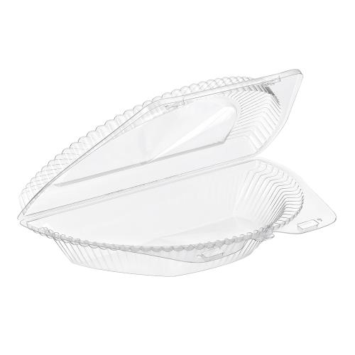 Hinged Half Pie Container PETE 9" Clear