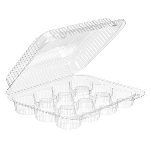 12-CT Mini Muffin Hinged Container PETE