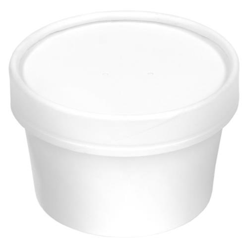 SOUP CUP/LID COMBO PAPER 8/10-OZ WHITE