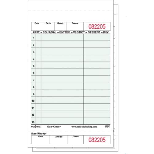 Guest Chk Nocarb 2PT Green 11 Lines 42.5 X 7.25 1-Bond