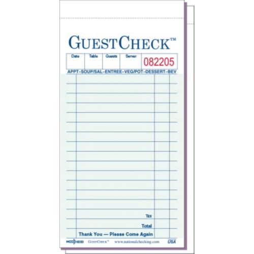 Guest Check Carbon 2-Pt 17-Line 3.5X6.75 Green
