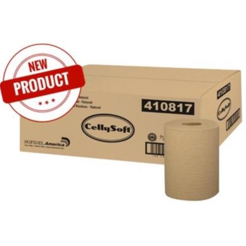 800'" x 8" H 1-ply Natural Paper Hardwound Roll Towels