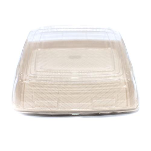 SQUARE PLATTER W/CLEAR HIGHDOMELID PP 14'' WHITE