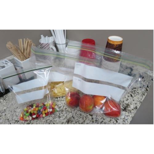 Dbl Zipper Quart Bag W/Write On White Block 2-MIL 7X8
