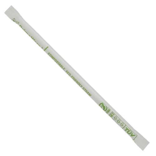 JUMBO PLANET STRAW COMPOSTABLE 7.75" CLEAR WRAPD