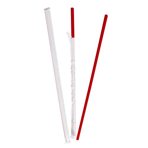 JUMBO STRAW P/P 10" RED PAPER WRAPPED