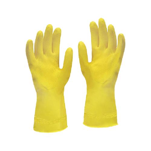 Prime Source® Latex Flocked Glove, Yellow, Small, 1/CS/144