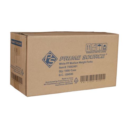 P/S FORK MEDIUM WHITE POLYPROP STACKED BULK PACK 1000/CS