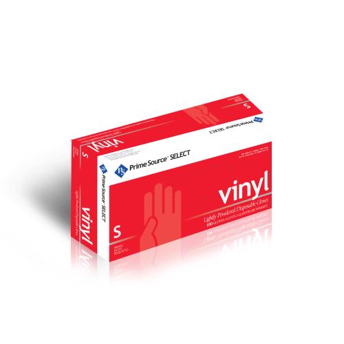 Prime Source® Vinyl Gloves, Clear, Small, 1/CS/1000