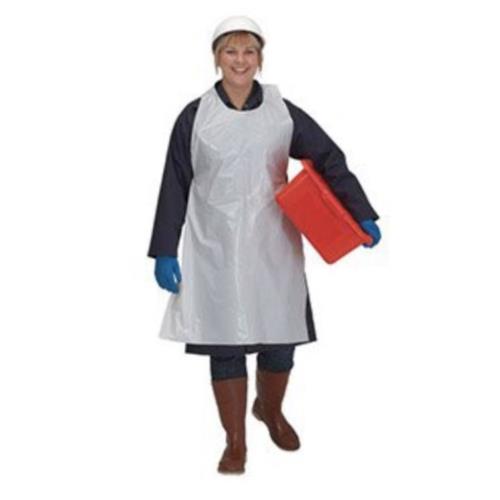 P/S Apron 28X46 P/E White 1MIL Bulk Pack Smooth Finish 100/PK