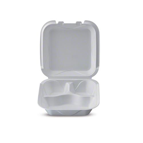 Hinged Container Foam Q-3 8.1X8.2X3.0 White