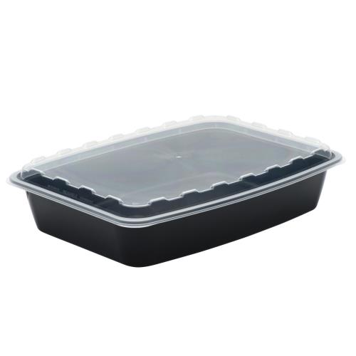 CR-1284B CUBEWARE COMBO P/P 84-OZ RECT BLK BASE/CLEAR LID