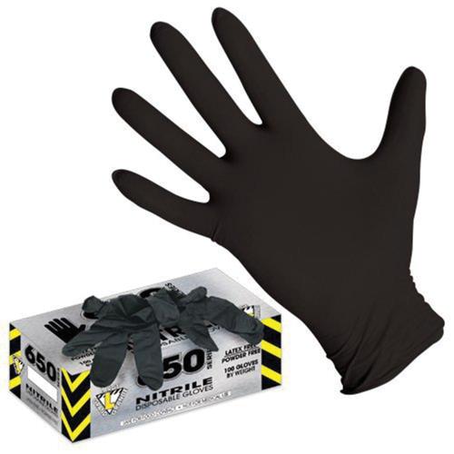Workhorse 650 Series Powder Free Nitrile Gloves, Black, 2XL, 1/CS/1000