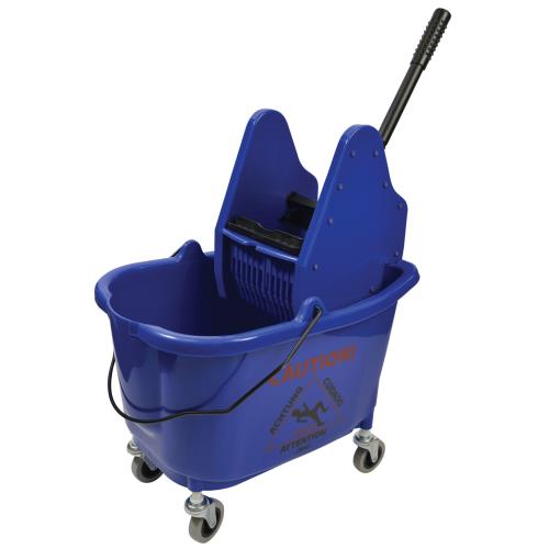 qt. 20 x 16 x 12" Blue Plastic Bucket with Down Press Wringer