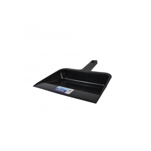 Flat Dust Pan Heavy/Duty Plastic 12" Black