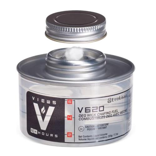 VIEWS DEG CHAFING FUEL WICK SCREW TOP 6HR CLEAR BODY