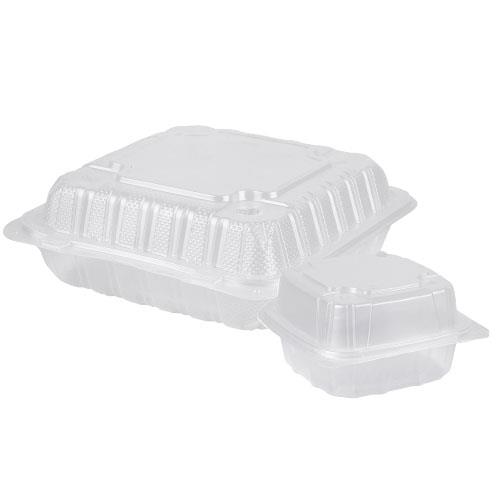 Hinged Cntr 1-Compartment_ PP 9.25X7X3 Utility Clear