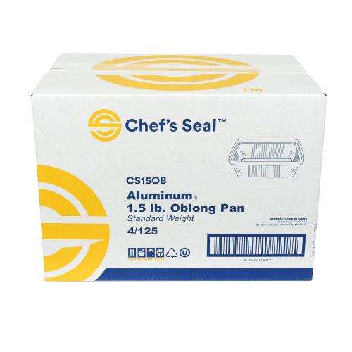 OBLONG FOIL PAN 1.50LB ALUM STANDARD WEIGHT SILVER