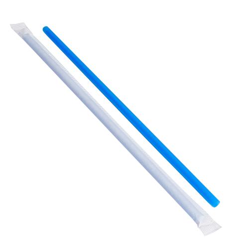 Giant Straw Blue 10.25IN Boxed Paper Wrapped