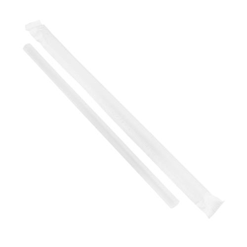 Giant Straw Clear 7.75IN Boxed Paper Wrapped