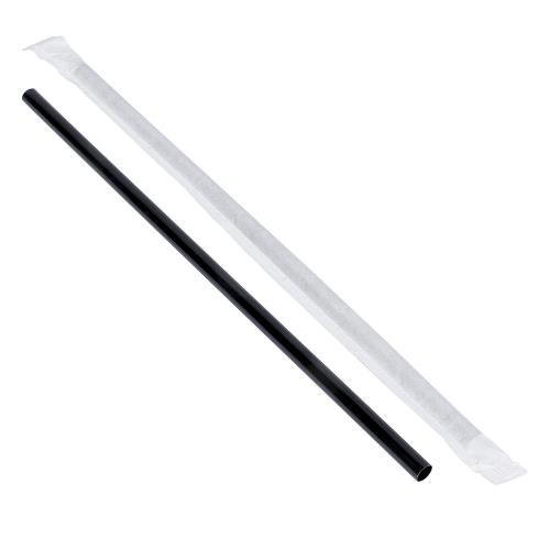 Giant Straw Black 7.75IN Boxed Paper Wrapped