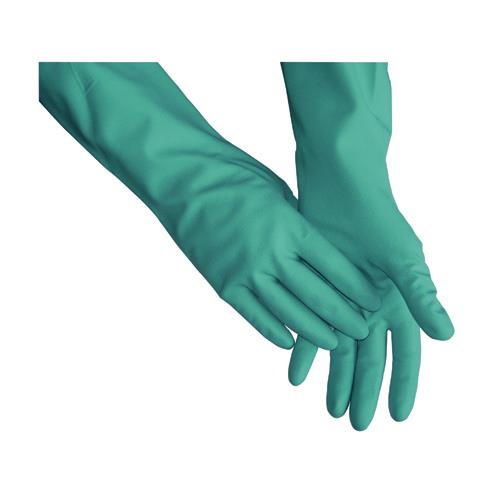 Xl Green Flock Lined Nitrile Solvent Resistant Gloves